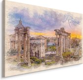 Schilderij - Rome, de oude stad, print op canvas, premium print