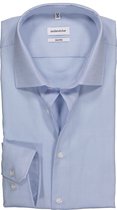 Seidensticker shaped fit overhemd - lichtblauw structuur - Strijkvrij - Boordmaat: 40