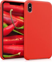 kwmobile telefoonhoesje voor Apple iPhone XS Max - Hoesje met siliconen coating - Smartphone case in rood