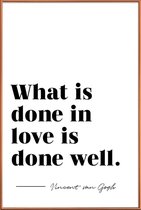 JUNIQE - Poster met kunststof lijst Done in Love -30x45 /Wit & Zwart