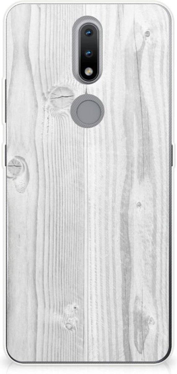 Nokia 2.4 Bumper Hoesje White Wood