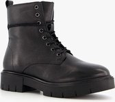 TwoDay dames veterboots - Zwart - Maat 42 - Echt leer