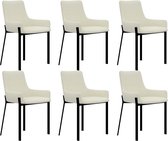 Medina Eetkamerstoelen 6 st stof crème