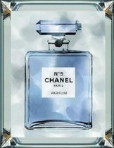 70 x 90 cm - Spiegellijst met prent - Chanel parfum - prent achter glas