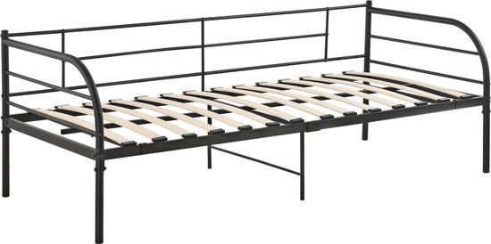 Eenpersoons slaapbank Falun 200x90 cm zwart mat - en.casa