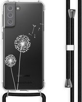 iMoshion Design hoesje met koord voor Samsung Galaxy S21 FE - Paardenbloem - Wit