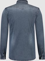 Purewhite -  Heren Slim Fit    Overhemd  - Blauw - Maat XXL