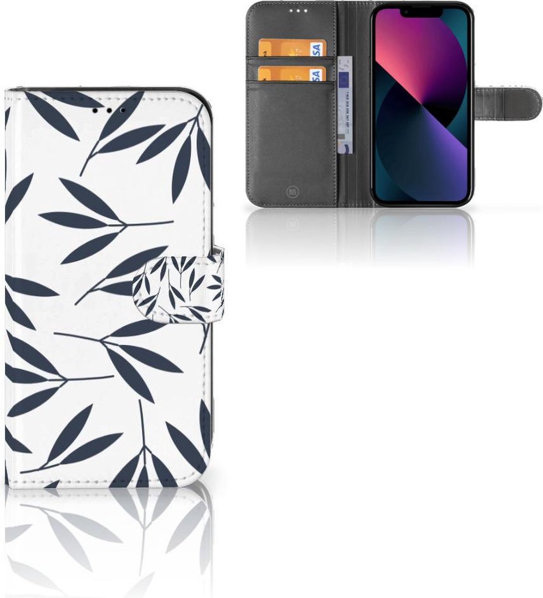 Apple iPhone 13 Hoesje Leaves Blue