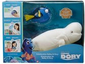speelset Echolocatie junior pluche wit/blauw 2-delig