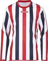 Masita | Sportshirt Barça Lange Mouw Dames & Heren Shirt Licht - Stevig - 100% Polyester - RED/WHITE/NAVY - L