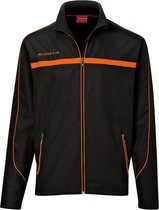 Masita | Trainingsjack Dames & Heren Kind - Trainingskleding Voetbal - Comfortabel & Duurzaam 100% polyester - BLACK/ORANGE - 152