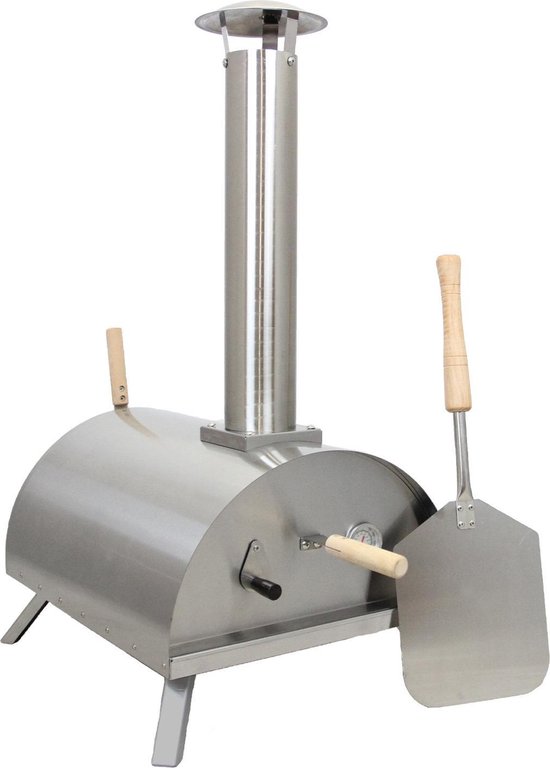 Pizza oven buiten tafel model - zilver - 44x78x81 cm - 350-400°c — afbeelding 2