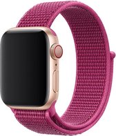 Shop4 - Bandje voor Apple Watch 7 41mm - Nylon Donker Roze