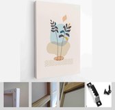 Abstract Botanical Organic Art Illustration. Set of soft color painting wall art for house decoration. Minimalistic canvas background design - Modern Art Canvas - Vertical - 195743