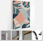 Teal and Peach Abstract Botanical Organic Art Illustration. Set of soft color painting wall art for house decoration - Modern Art Canvas - Vertical - 1963826755 - 40-30 Vertical