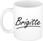 Brigitte naam cadeau mok / beker sierlijke letters - Cadeau collega/ moederdag/ verjaardag of persoonlijke voornaam mok werknemers