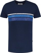 Shiwi Tee men placed stripe - donker blauw - L