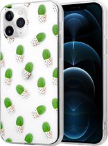 ShieldCase geschikt voor Apple iPhone 12 / 12 Pro - 6.1 inch hoesje met cactuspatroon  + glazen Screen Protector