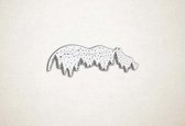 Wanddecoratie - Beer wildernis - XS - 10x30cm - EssenhoutWit - muurdecoratie - Line Art