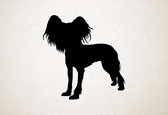 Silhouette hond - Chinese Crested Dog - Chinese Crested Hond - XS - 26x25cm - Zwart - wanddecoratie