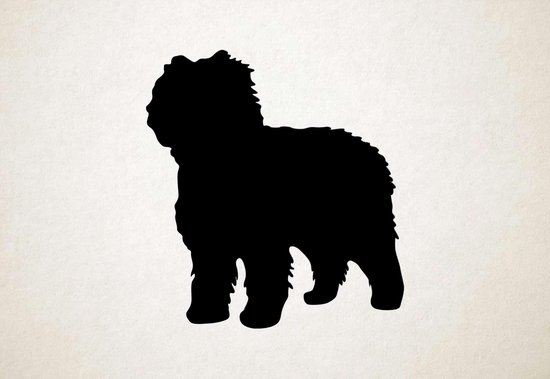Silhouette hond - Spanish Water Dog - Spaanse Waterhond - L - 81x75cm - Zwart - wanddecoratie