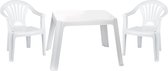 Kunststof kindertuinset tafel met 2 stoelen wit