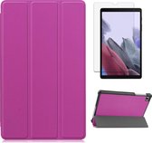 Samsung Galaxy Tab A7 Lite (2021) hoes - Tri-Fold Book Case + Screenprotector - Paars