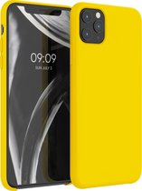 kwmobile telefoonhoesje voor Apple iPhone 11 Pro Max - Hoesje met siliconen coating - Smartphone case in levendig geel