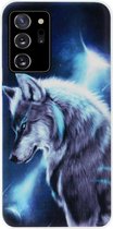 ADEL Siliconen Back Cover Softcase Hoesje Geschikt voor Samsung Galaxy Note 20 - Wolf