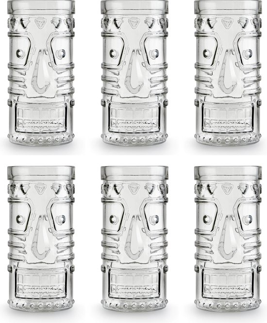 Libbey Cocktailglas Longdrink Tiki Mai Tai - 490 ml / 49 cl - 6 stuks - Vaatwasserbestendig - Funny design - Hoge kwaliteit