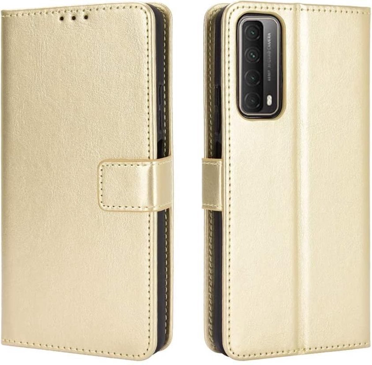 Portemonnee Book Case Hoesje Geschikt voor: Huawei P Smart 2021 - goud