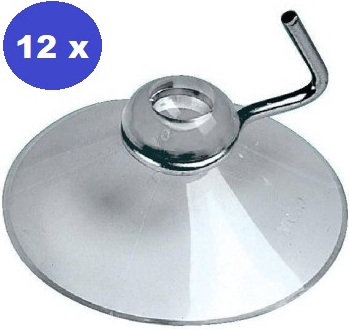 12 x Zuignap 37 mm met metale haakje