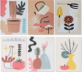 Schilderij DKD Home Decor Plants Canvas (6 pcs) (30 x 1.8 x 40 cm)