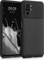 kwmobile telefoonhoesje compatibel met Xiaomi Redmi Note 10 / Note 10S - Hoesje voor smartphone in zwart - Carbon design