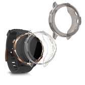 kwmobile 2x Hoes voor fitnesstracker voor Suunto 7 Smartwatch - Siliconenhoes voor sporthorloge zwart / transparant