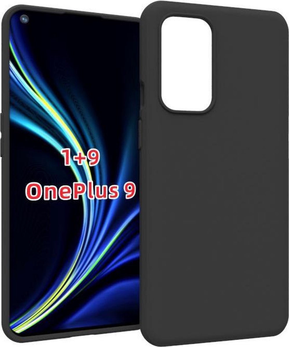 Geschikt voor OnePlus 9 Hoesje - Siliconen - OnePlus 9 Hoesje Zwart Siliconen Case