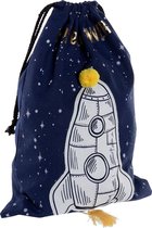 Tas DKD Home Decor Explore the Universe Blauw Wit Polyester (26 x 1 x 37 cm)