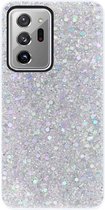 ADEL Premium Siliconen Back Cover Softcase Hoesje Geschikt voor Samsung Galaxy Note 20 Ultra - Bling Bling Glitter Zilver