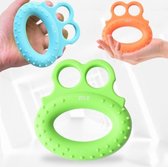 2 STUKS Angry Frog Shape Finger Grip Device Finger Strength Exercise Grip Ring (20LB (groen))