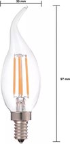 Tsong - LED Filament lamp dimbaar - E14 C37 - 5W vervangt 40W - 2700K warm wit licht