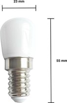 Spectrum - LED koelkast lamp - E14 fitting - 2W vervangt 16W - Daglicht wit 6000K - 23x50mm