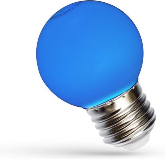 Spectrum - LED lamp E27 - G45 1W Blauw licht | bol.com