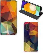 Smartphone Hoesje Geschikt voor Samsung Galaxy A03s Leuk Book Case Polygon Color