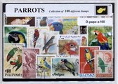 Papegaaien – Luxe postzegel pakket (A6 formaat) : collectie van 100 verschillende postzegels van papegaaien – kan als ansichtkaart in een A6 envelop - authentiek cadeau - kado - geschenk - kaart - vogel - papegaai - huisdier - tropische vogels