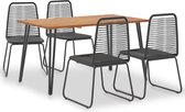 Medina 5-delige Tuinset massief acaciahout en poly rattan