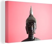 Toile Peinture Bouddha - Visage - Zwart - 60x40 cm - Décoration murale