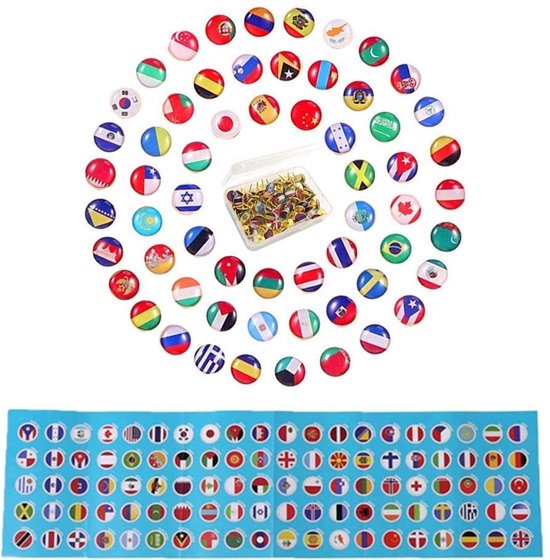 Vosarea 16pcs drapeau national modèle carte pins punaises punaises punaises mélanger couleur bricolage décorations 