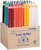 Super Ferby 1 Kleurpotloden, diverse kleuren, L: 18 cm, vulling 3 mm, 96 stuk/ 1 doos