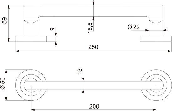 Emuca - Klinken Perth voor binnendeuren, met rozet 50x50 mm, Aluminium en zamak, satijnnikkel, 1 set