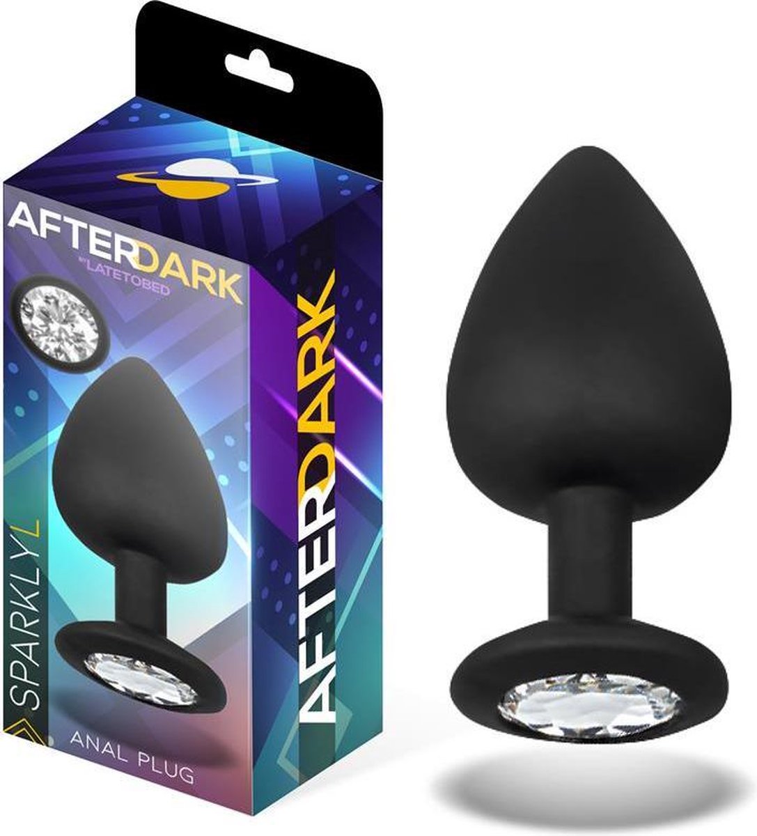 Goedkoopste AFTERDARK - Sparkly Butt Plug With Jewel Silicone Size L 9.5 Cm X 4.5 Cm